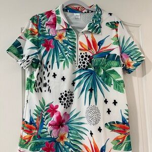 Tropical Floral Polo Shirt